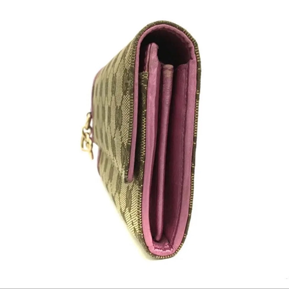GUCCI Horse Bit GG Logo Canvas Leather Long Bifold Wallet /1K4849 - Picture 2 of 7